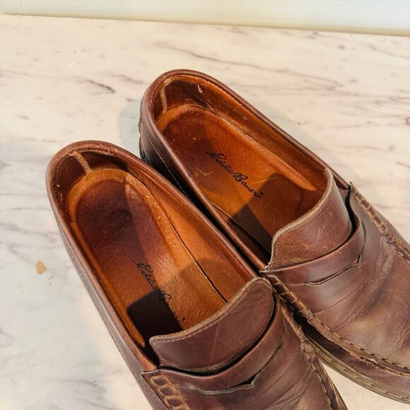 Eddie Bauer Brown Leather Loafers Men’s Size 9 - Picture 8 of 10